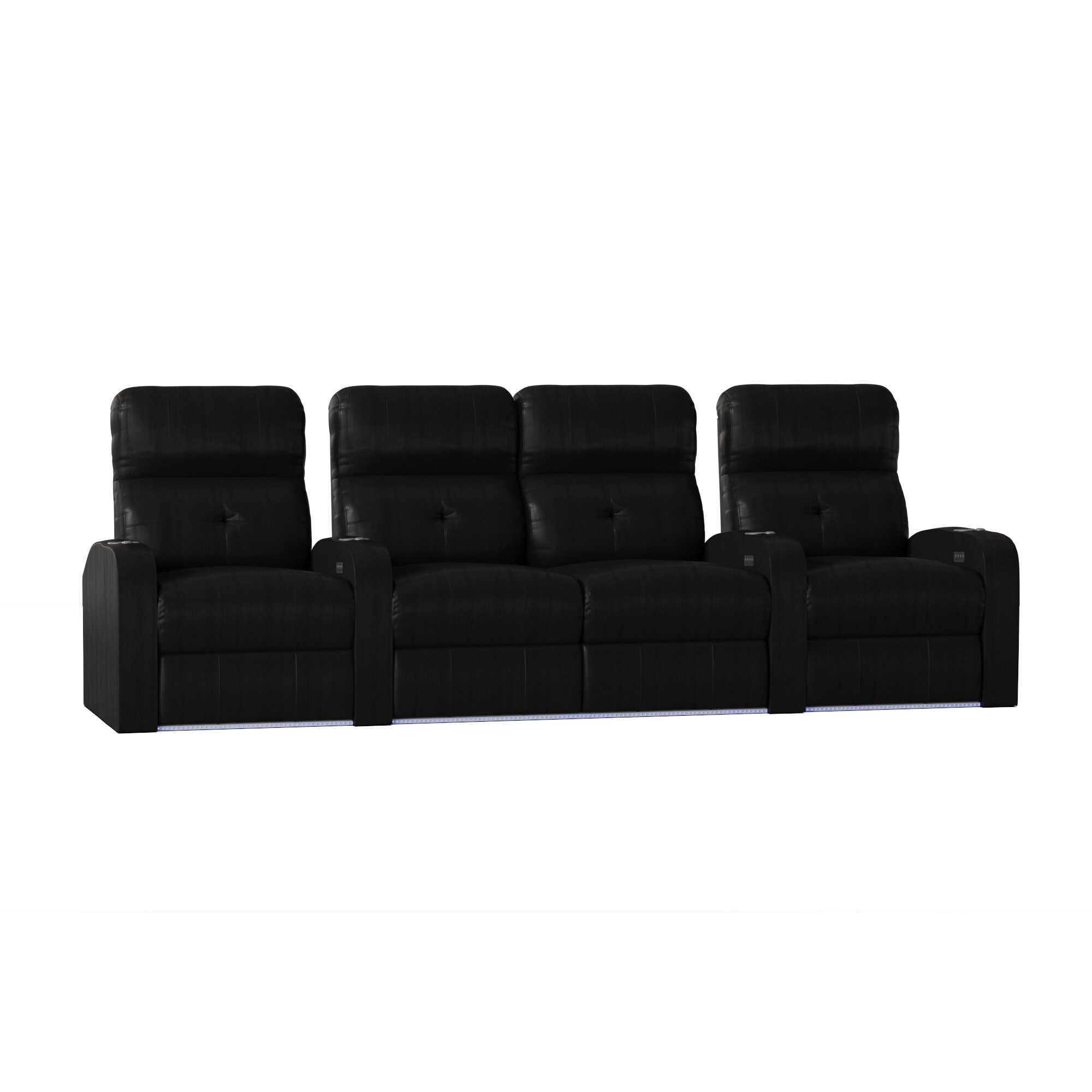 Latitude Run® Upholstered Home Theater Seating With Cup Holder 