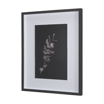 Leaf Shadow I a Hand Embelished Textured Framed Art Print Matted under Glass