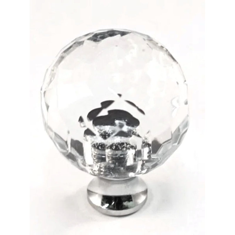 Poignée ronde de 1 3/16 po de diamètre, Transparent, Laiton antique