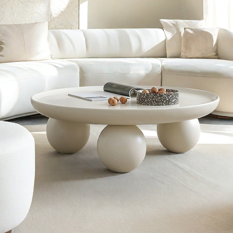 Round Bowl Coffee Table with Oak Legs
