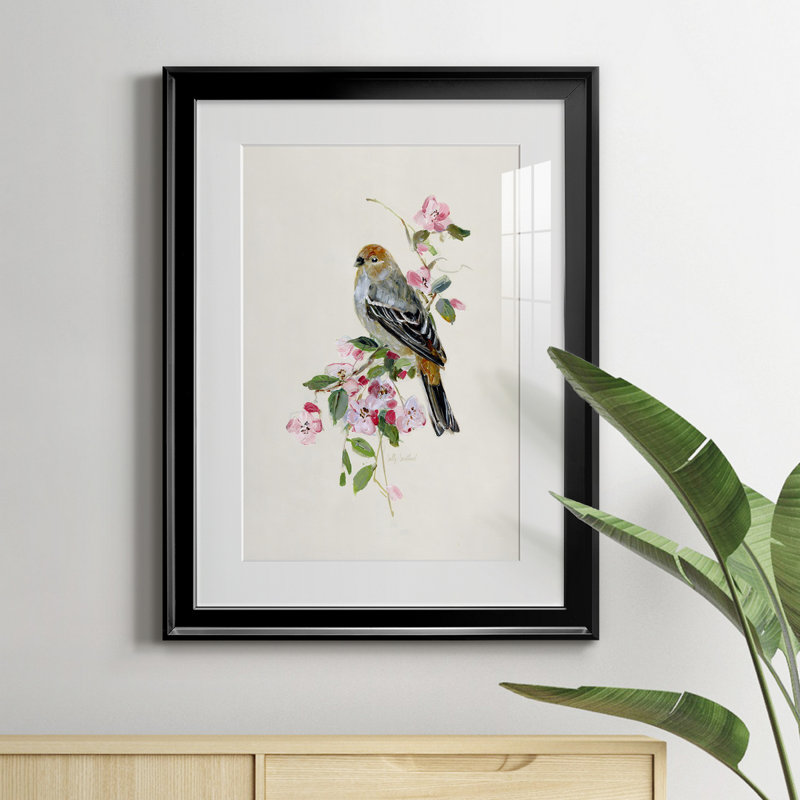 «Spring Song Goldfinch» - peinture encadrée, H 18,5 po x l 24,5 po x P 1,5 po, Noir