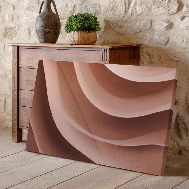 Toile vue de près d'une texture murale abstraite avec art mural, motifs ondulés qui ressemblent à des formes organiques douces