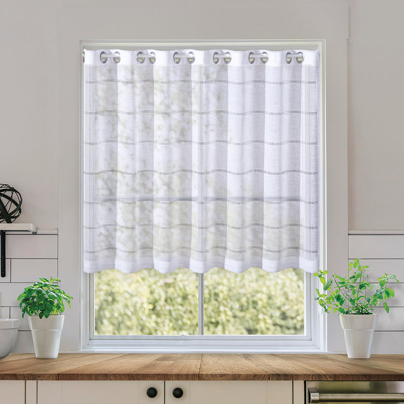 Reto Polyester Semi Sheer Grommet / Eyelet Curtain, 75cm Width x 140cm Height
