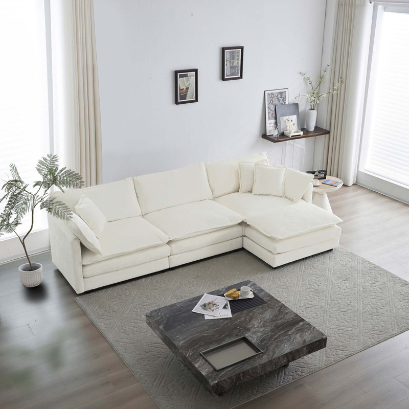 Canapé modulaire en L surdimensionné avec repose-pieds réversible et 5 coussins Upholstery