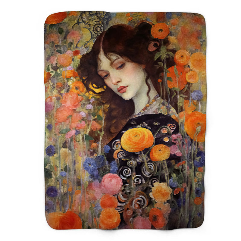 Golden Maidens - jeté en sherpa de qualité supérieure 1 pièce, L 50 po x L 60 po
