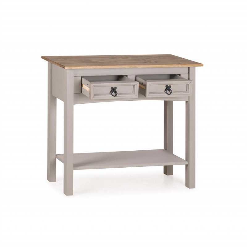 Annam Solid Wood Console Table, 73cm H x 88cm W x 32cm D, Grey