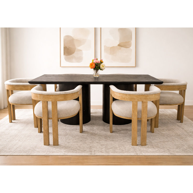 Sullivan 72" Dining Table Set With 6 Silver Chairs
