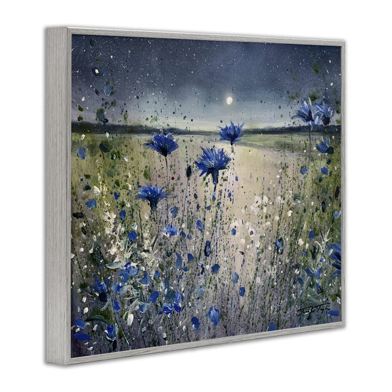 «Moon over Blooming Flowers», estampe numérique encadrée par Jennifer Taylor Art, H 24 po x l 30 po x P 1,5 po