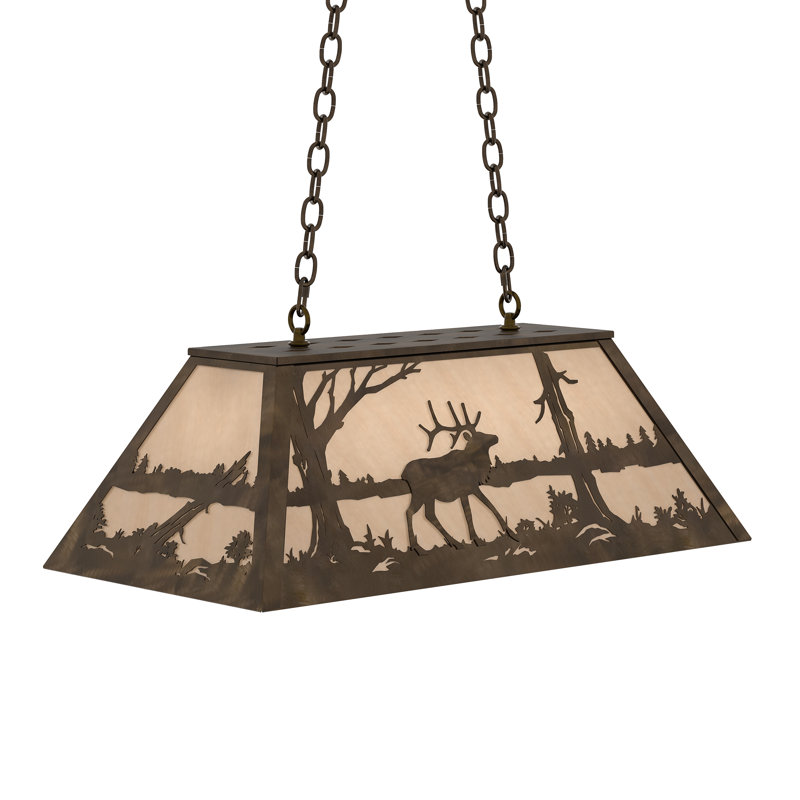 6 - Light Pendant, Antique Copper, Glass, Beige