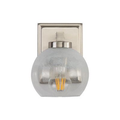 Nella 1 Light Bath Vanity in with Alabaster Shade
