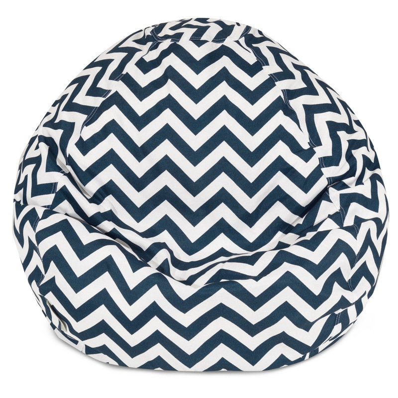 Velvet Bean Bag Chair & Lounger, 22'' H x 28'' W x 28'' D, Navy Blue