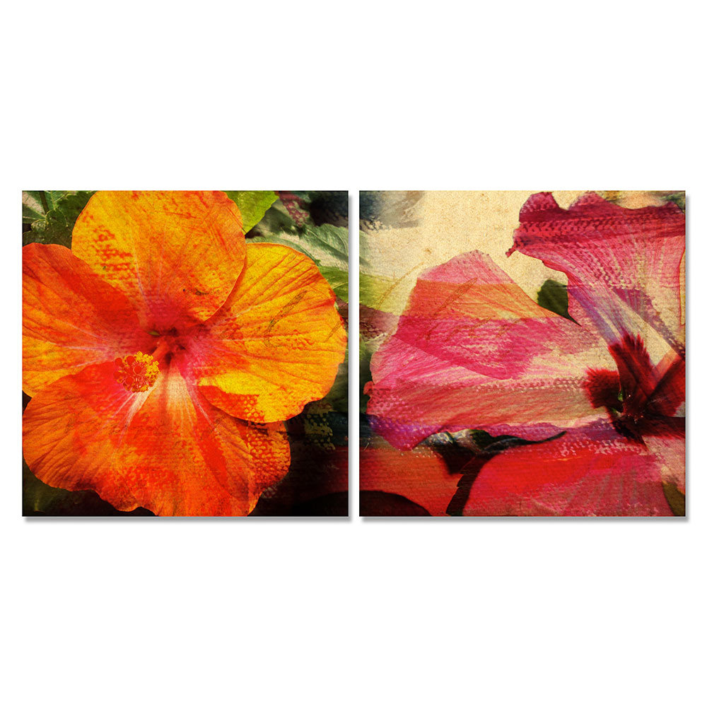 Bay Isle Home™ 'Tropical Hibiscus' 2 Piece Wrapped Canvas Graphic Art ...