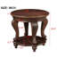 Table de salon: style antique, bois d'hévéa massif. Simple à assembler. Finition à chaud. Cerise. Convient aux espaces plus petits. Coins arrondis pour