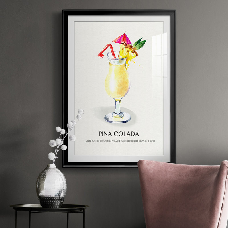 Pina Colada - peinture encadrée, Noir, H 30,5 po x l 42,5 po x P 1,5 po