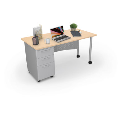 Avid Single Pedestal Desk (6030) Neutral Weft