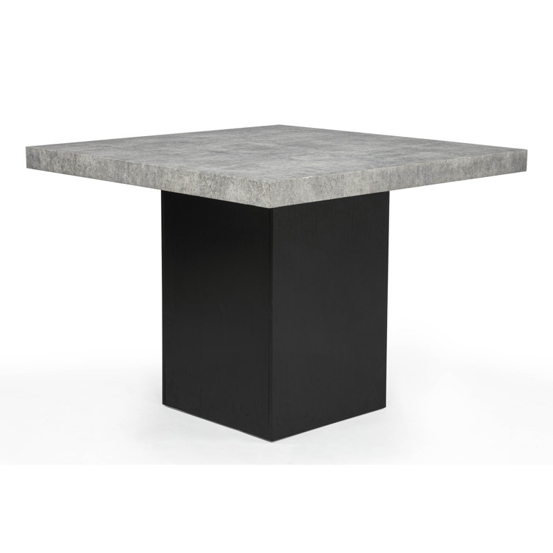 Meuble de salle à manger à hauteur de comptoir carré 1 pièce gris patiné