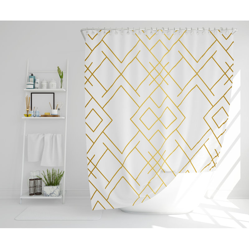 Grecia Polyester Shower Curtain, 168cm H x 168cm W