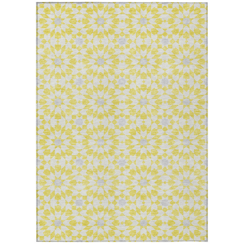 Washable Floral Indoor / Outdoor Rug, Rectangle 5' x 7'6"