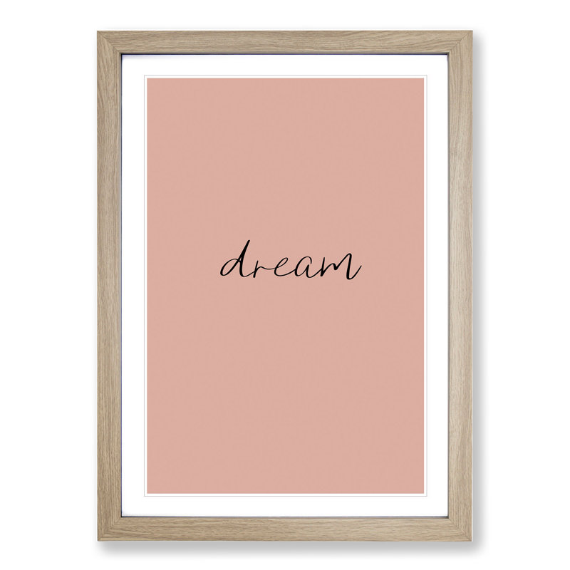 Dream - Picture Frame Typography, 36cm H x 27cm W x 2cm D, Oak