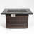 44" Propane Gas Fire Pit Table, 50000 BTU Rectangular Fire Pit, Tile Tabletop With Beautiful Wicker Base For Outside Patio Deck Garden Courtyard-Brown