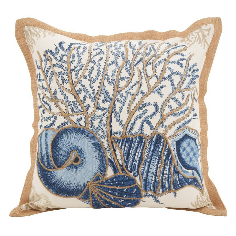 Sea Creatures Cotton Throw Pillow