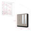 Armoire Ron, chambre, noir / gris clair