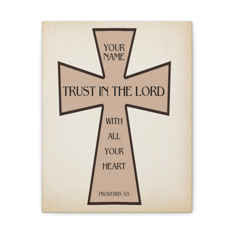 «Scripture Walls Trusted in the Lord Proverbs 3: 5 Cross Christian», art mural sans cadre, H 24 po x l 30 po x P 1,25 po