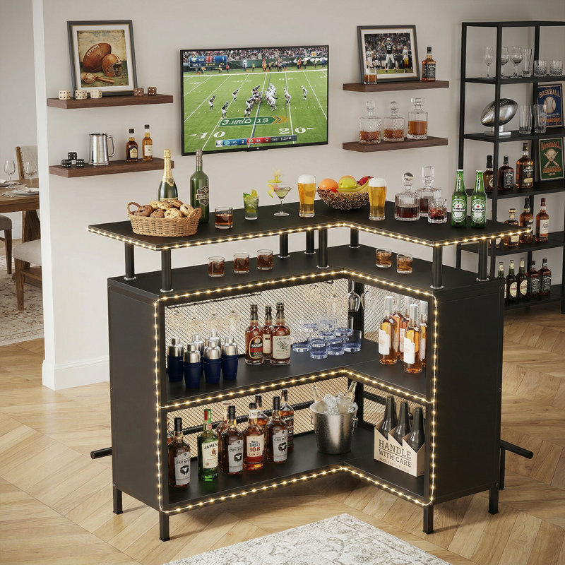 Bhima Bar Unit with Storage, Black