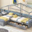 Lit plateforme simple avec trois tiroirs de rangement-1888738548