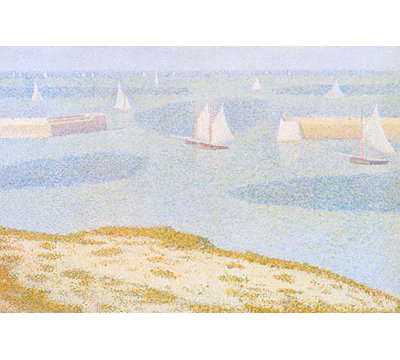Entrée à l’port de bessin par george seurat-impression