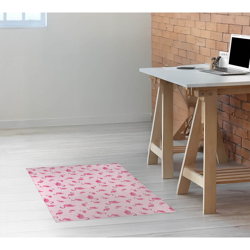 Tapis de bureau Summer Flamingo, L 60 po x P 84 po, Rose