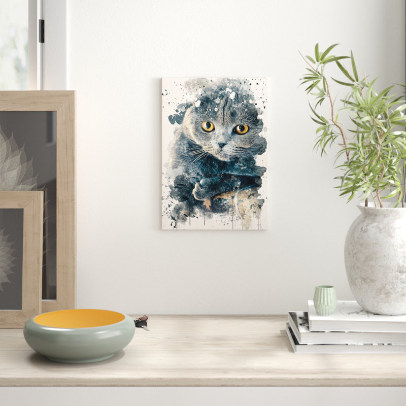 Scottish Fold Cat - Wrapped Canvas, 50cm H x 35cm W