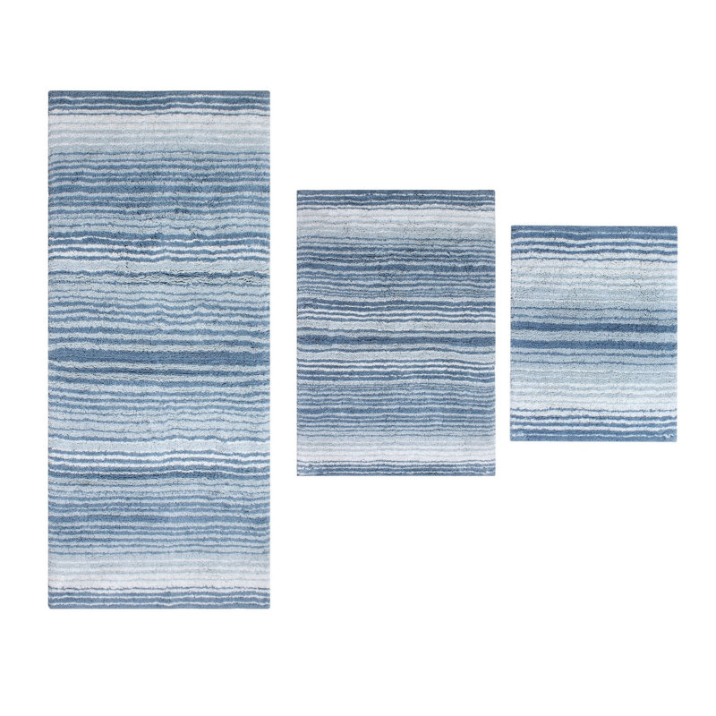 Alamanno 3 Piece Bath Rug Set, Blue