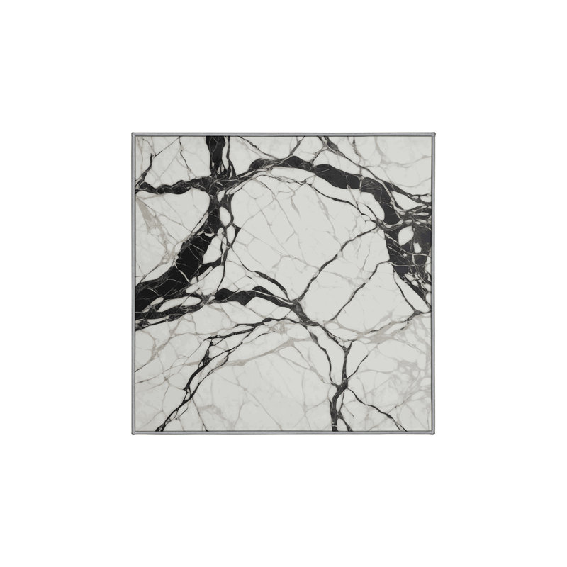 Machine Washable Gray Area Rug, Square 4'