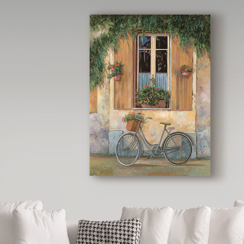 'La Bici' Acrylic Painting Print on Wrapped Canvas, 19" H x 14" W x 2" D