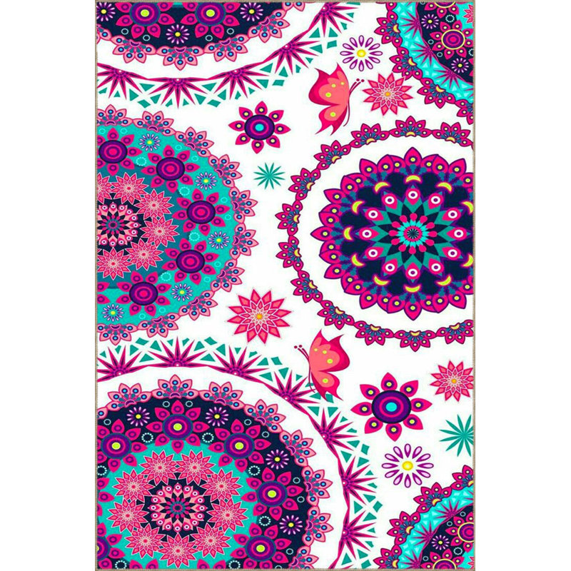Tapis lavable à la machine rose, Tapis de couloir 2 pi 6 po x 6 pi 7 po inclus
