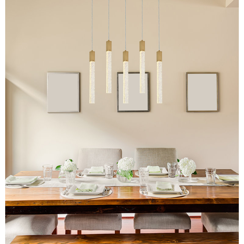 Aliha 5 - Light Kitchen Island Pendant, Satin Gold