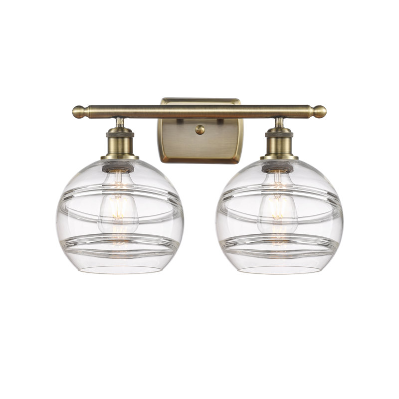 Bienes 2 - Light Dimmable Vanity Light, Clear, Antique Brass