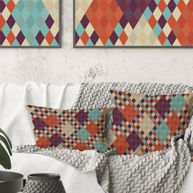 Geometric Throw Pillow, 16" x 16"