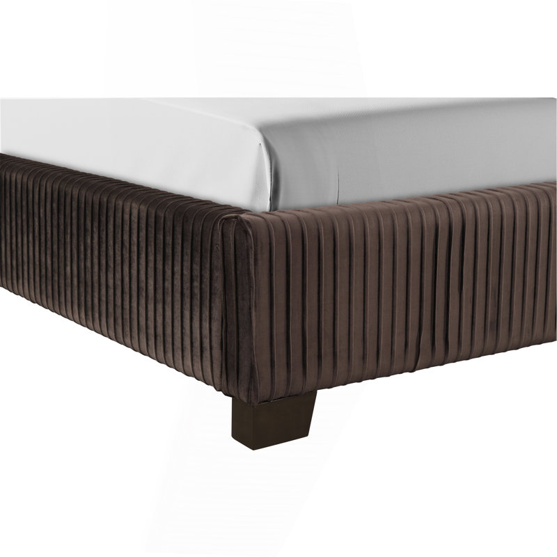 Queen Upholstered Bed In a Box Dark Brown, Queen, Dark Brown