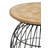 Yosia Round Wire Frame Side Table Natural and Gunmetal
