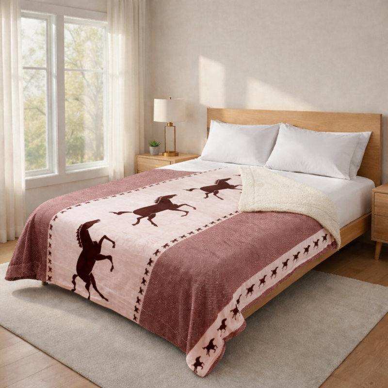Grande couverture sherpa super pelucheuse, douce et confortable, Imprimé animal brun clair
