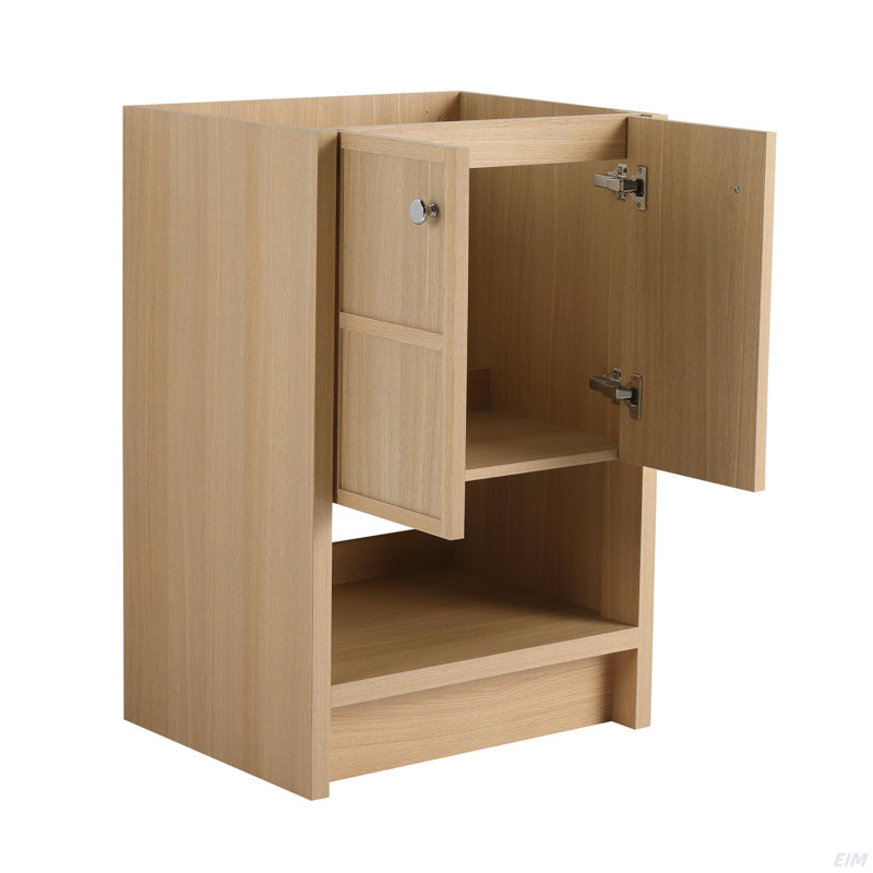 Meuble-lavabo autoportant, 2 portes à fermeture douce, chêne, contreplaqué (à l'exception du lavabo), 23"