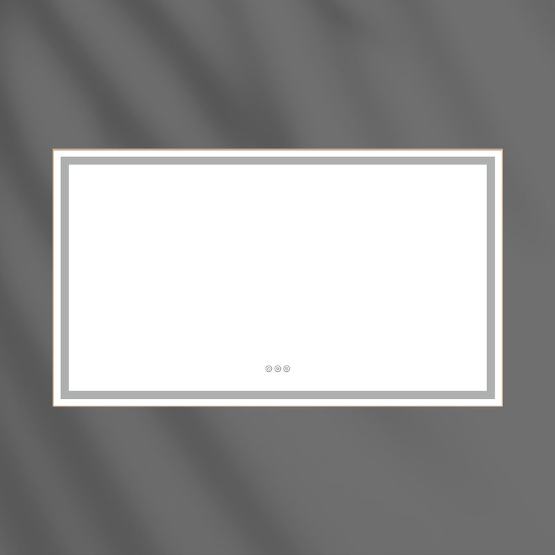 Aluminum Frame Led Frontlight Lighted Bathroom Vanity Mirror, Anti-fog/stepless Dimmable/3 Colors Adjustable, 36" x 60"