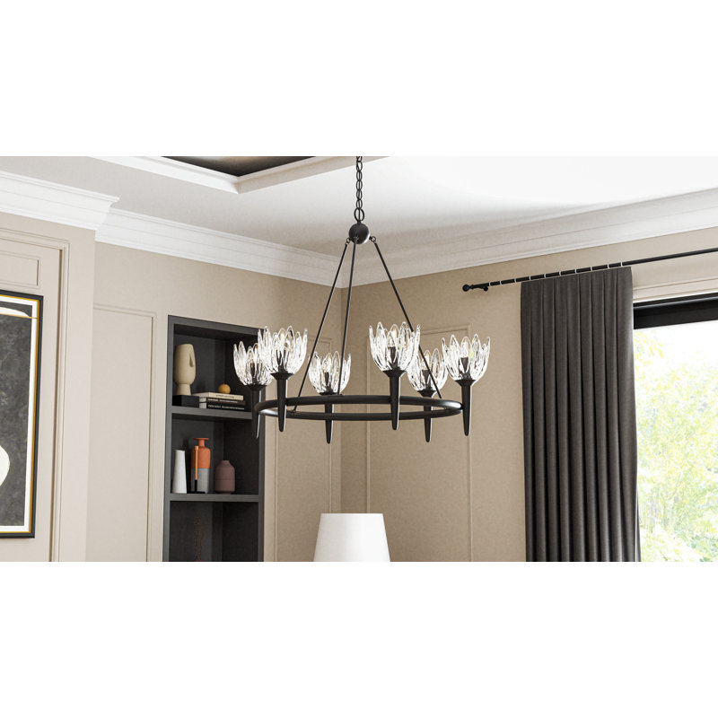 Lustre 6 lumières Shea, Noir mat