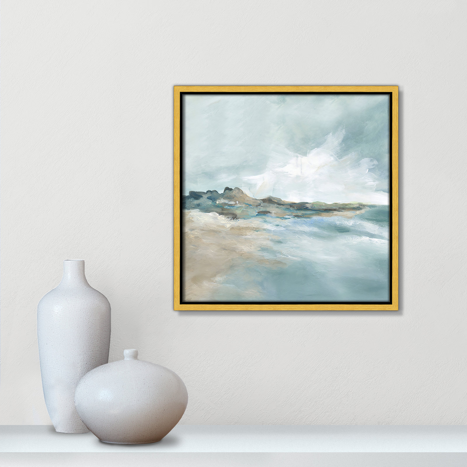 Sandpoint Print by Carol Robinson, 13.5" H x 13.5" W, Gold