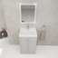 Meuble-lavabo autoportant avec lavabo en résine blanche et 2 portes d'armoire à fermeture en douceur (emballage KD)-1571843576-1571843583