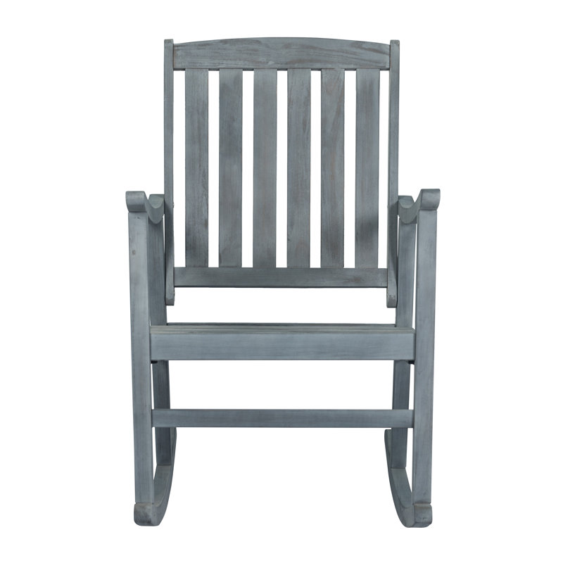 Chaise berçante pour l'extérieur en bois d'acacia massif Penny Classic, gris