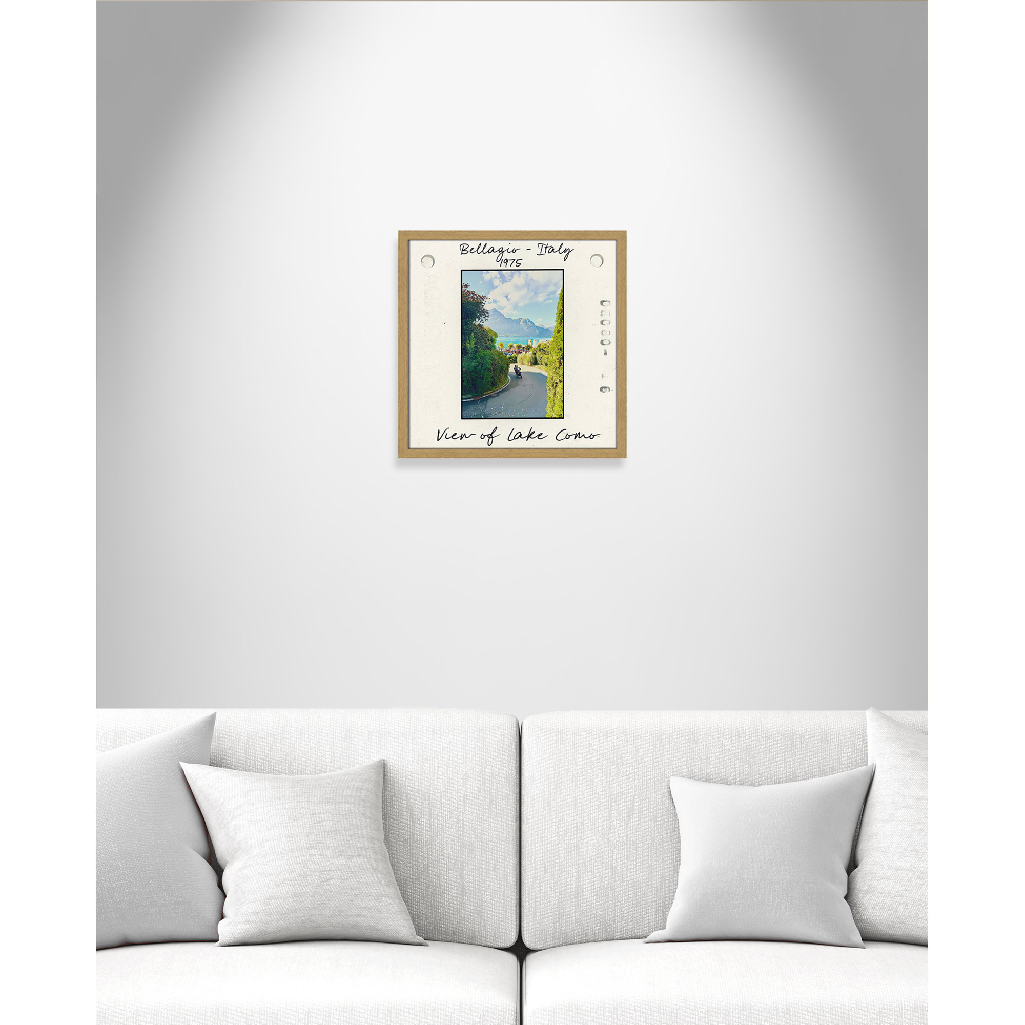 Belaggio, Italy - View of Lake Como Print by Susan Jill, Natural Single Picture Framed Paper, 17" H x 17" W x 0.75" D