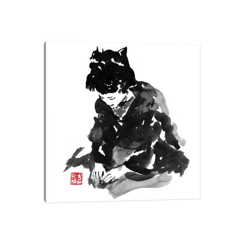 Tea Ceremony by Péchane - Print on Canvas, 93.98 cm H x 93.98 cm W x 3.175 cm D, Wrapped Canvas
